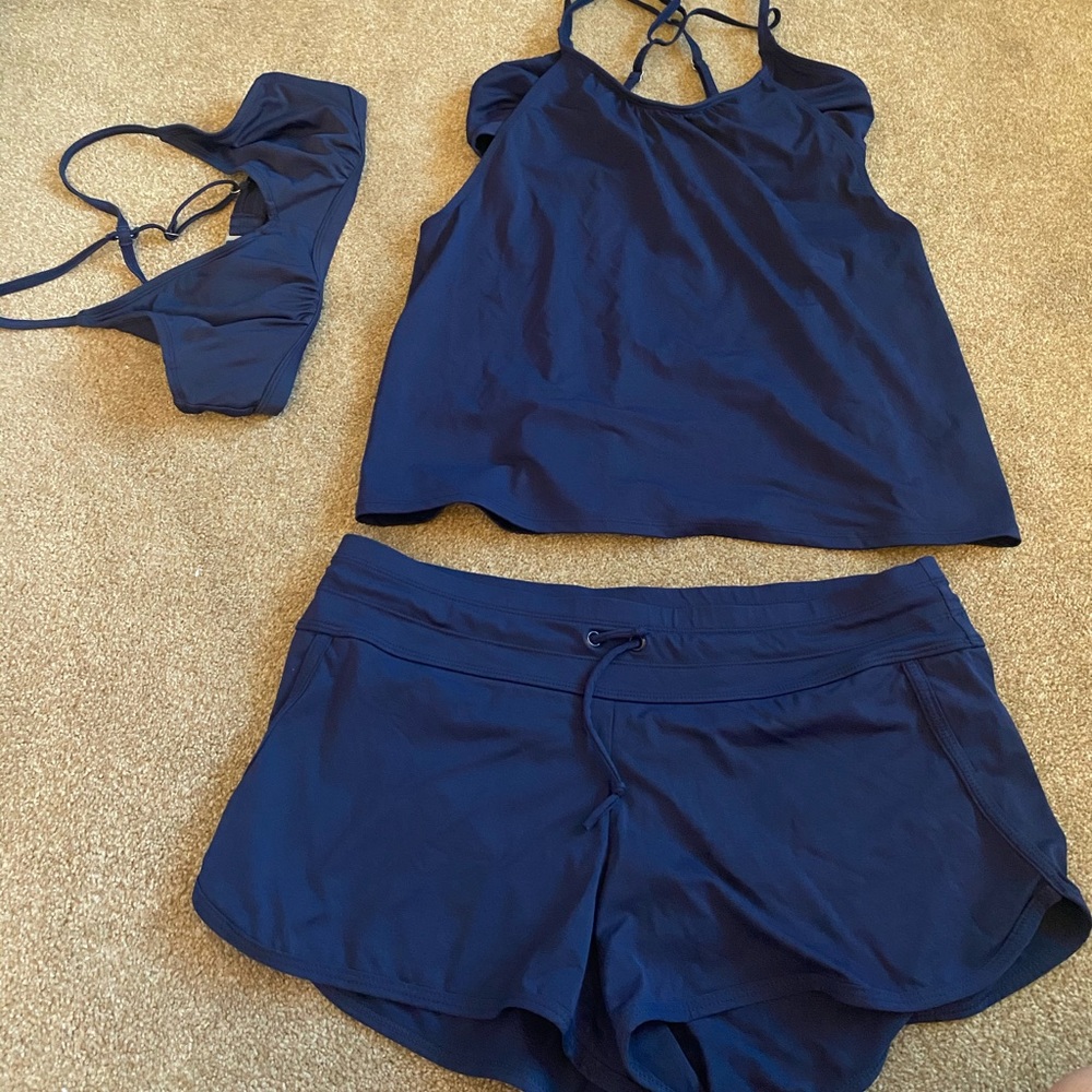 Athleta Suit Tankini Top, Board Shorts,Bikini Top